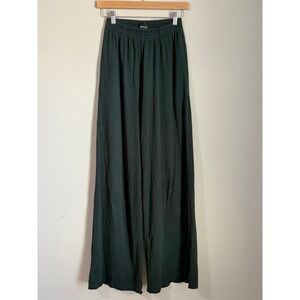 Eskandar Wide Leg Pants Womens 0 Green Pima Cotton Jersey Lounge Trousers